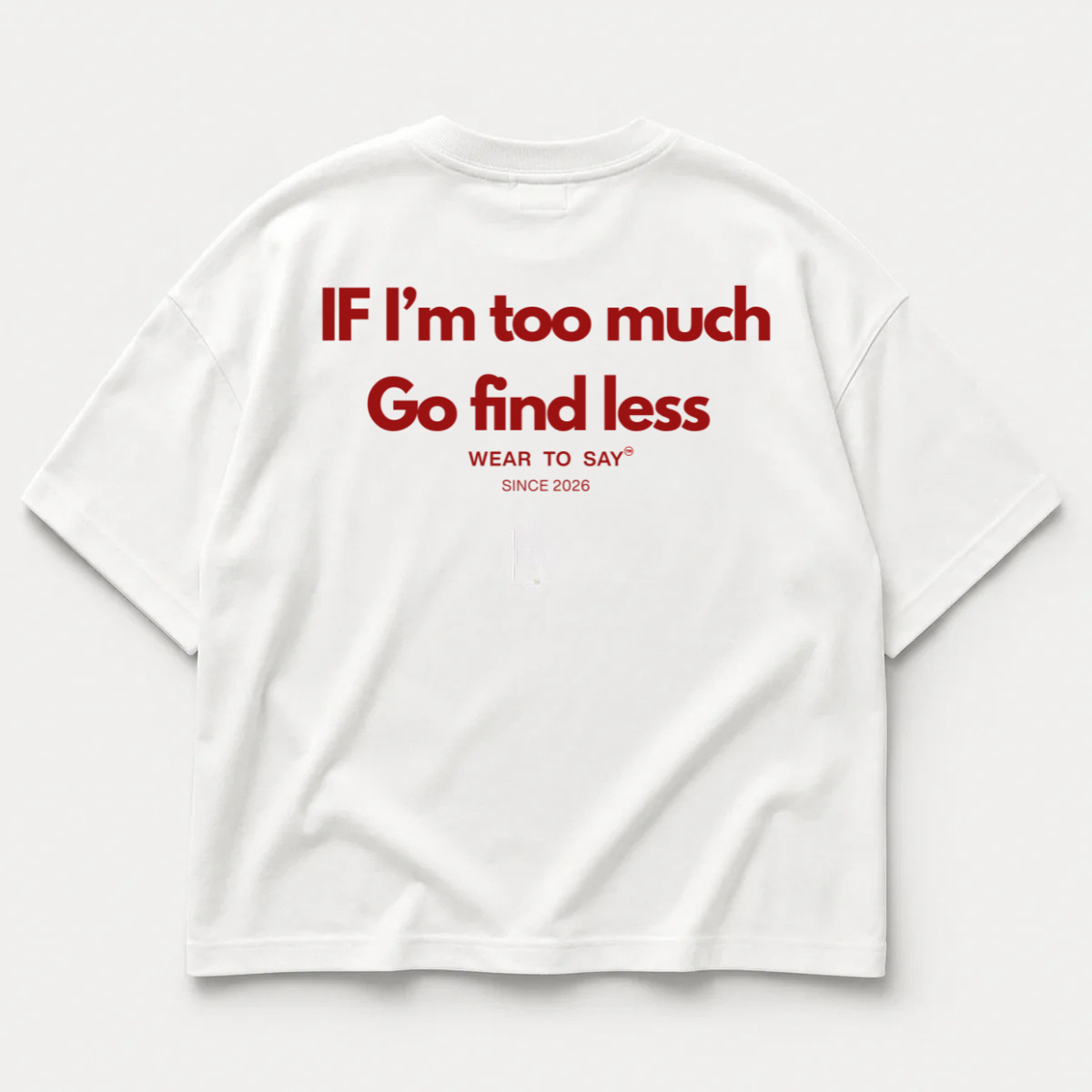 IF I’M TOO MUCH GO FIND LESS